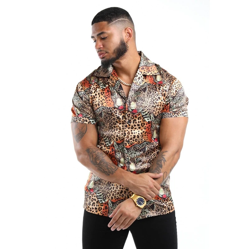Summer New Leopard Print Sexy Men's Suit Collar Short Sleeve Shirt Top 3D printing trendy casual floral shirt social gathering
Summer New Leopard Print Sexy Men's Suit Collar Short Sleeve Shirt Top 3D printing trendy casual floral shirt social gathering
