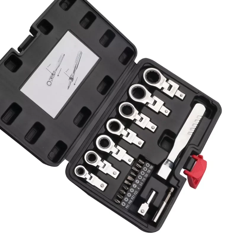 20 Pcs Oscillating Head Interchangeable Torx Wrench Set Oscillating Wrench 180°High Hardness And Strong Toughness
20 Pcs Oscillating Head Interchangeable Torx Wrench Set Oscillating Wrench 180°High Hardness And Strong Toughness