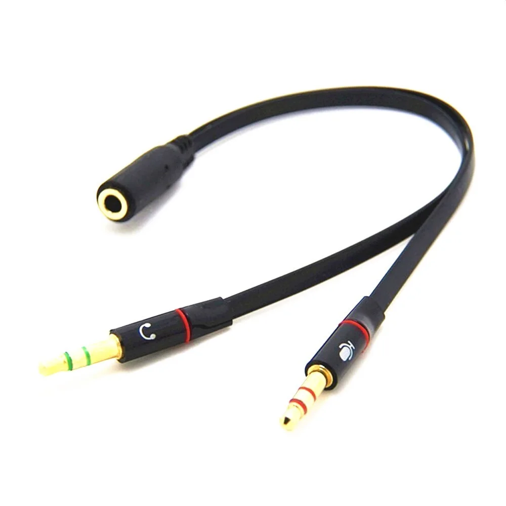3.5 mm Black Headphone Earphone Audio Cable Micphone Y Splitter Adapter 1 Female to 2 male Connected Cord to Laptop PC
3.5 mm Black Headphone Earphone Audio Cable Micphone Y Splitter Adapter 1 Female to 2 male Connected Cord to Laptop PC