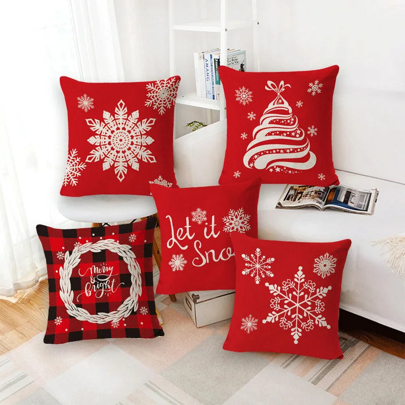 Red Christmas Pillow Cover Linen Christmas Theme Printed Throw Cushion Covers Square Backrest Pillowcase Funda Cogines De 45x45
Red Christmas Pillow Cover Linen Christmas Theme Printed Throw Cushion Covers Square Backrest Pillowcase Funda Cogines De 45x45
