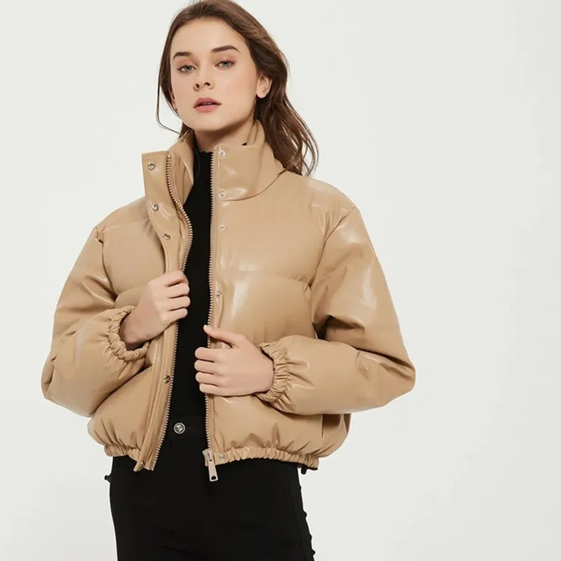 New XS S M L autumn and winter new women's fashion temperament imitation leather bread cotton jacket short coat
New XS S M L autumn and winter new women's fashion temperament imitation leather bread cotton jacket short coat