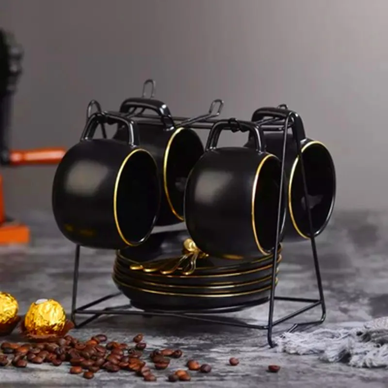 Black Matt Ceramic Luxury Coffee Cup 4pcs/Set With Saucer Milk Cup Tea Cup Business Nordic Afternoon Tea Cup Wedding Gift
Black Matt Ceramic Luxury Coffee Cup 4pcs/Set With Saucer Milk Cup Tea Cup Business Nordic Afternoon Tea Cup Wedding Gift