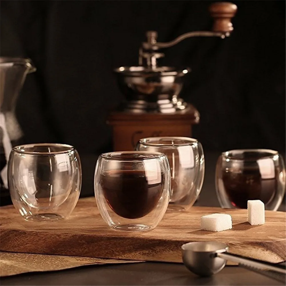 

Термостойкая стеклянная чашка с двойными стенками, Набор чашек для пива, эспрессо, кофе, пивная кружка ручной работы, стакан для чая, стакан для виски, посуда для напитков