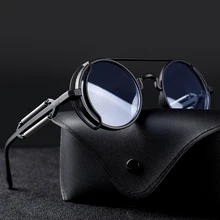 Vintage Sunglasses Men Women Round Frame Glasses Brand Designer Small Lens Cool Sun Glasses UV400 Outdoor Sports Eyewear Anti-UV