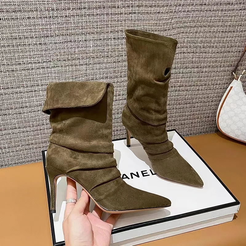 Mid-barrel Boots Elastic Boots Pointed Toe Thin Heels for Women Black Ankle Stretch Fabric Winter High Heel Boots Women Boots
Mid-barrel Boots Elastic Boots Pointed Toe Thin Heels for Women Black Ankle Stretch Fabric Winter High Heel Boots Women Boots