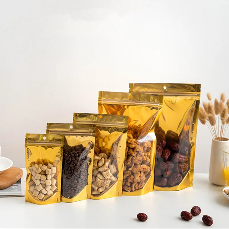 50pcs Golden Aluminum Foil Transparent Window Self-sealing Zipper Stand Up Sealing Bags Food Packaging
50pcs Golden Aluminum Foil Transparent Window Self-sealing Zipper Stand Up Sealing Bags Food Packaging