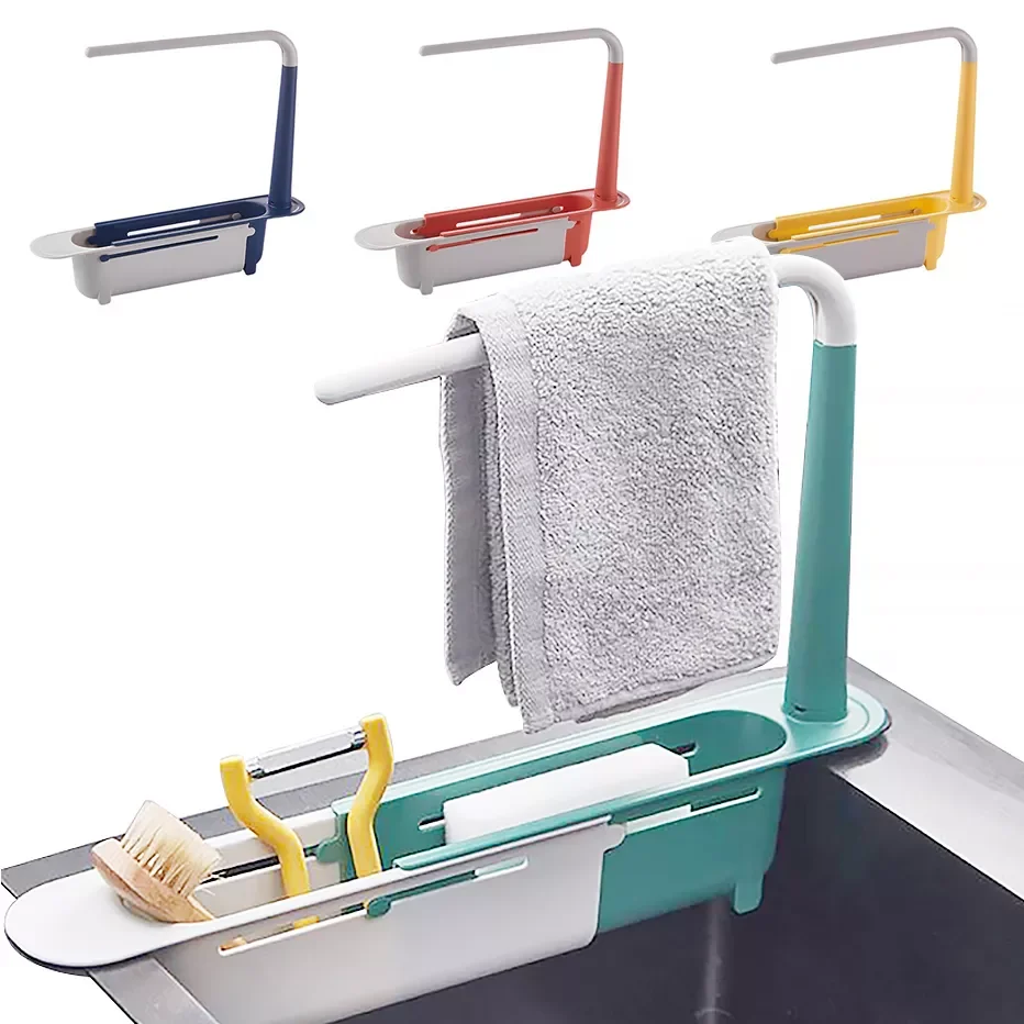 Sink Drainer Rack Telescopic Faucet Organizer for Soap Bottles Cleaning Brush Holder Towel Hanging Rack Adjustable Design
Sink Drainer Rack Telescopic Faucet Organizer for Soap Bottles Cleaning Brush Holder Towel Hanging Rack Adjustable Design