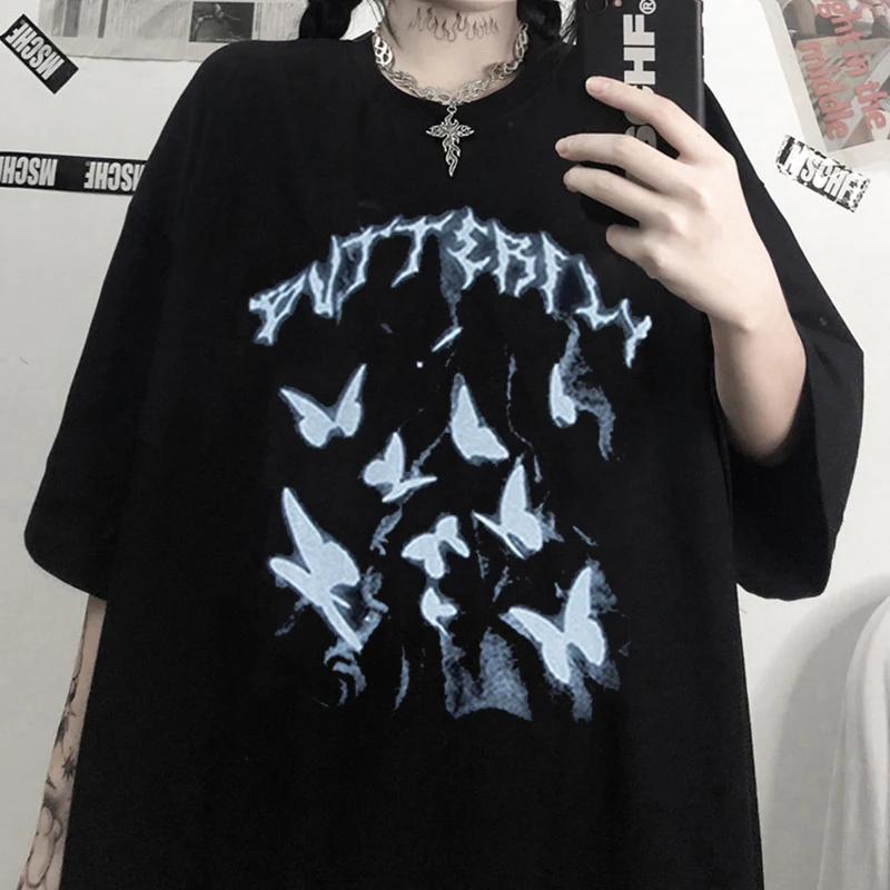 Oversized T-Shirt Women Harajuku Aesthetic Tee Shirt Unisex Short Sleeve T-shirts Streetwear Tops Clothes Punk Butterfly T Shirt
Oversized T-Shirt Women Harajuku Aesthetic Tee Shirt Unisex Short Sleeve T-shirts Streetwear Tops Clothes Punk Butterfly T Shirt