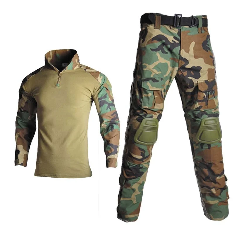

Multicam Military Uniform Combat Shirt Tactical Hunting Suit Camo Man Pant Airsoft Paintball Equipment Clothes + Pad Plus 8XL