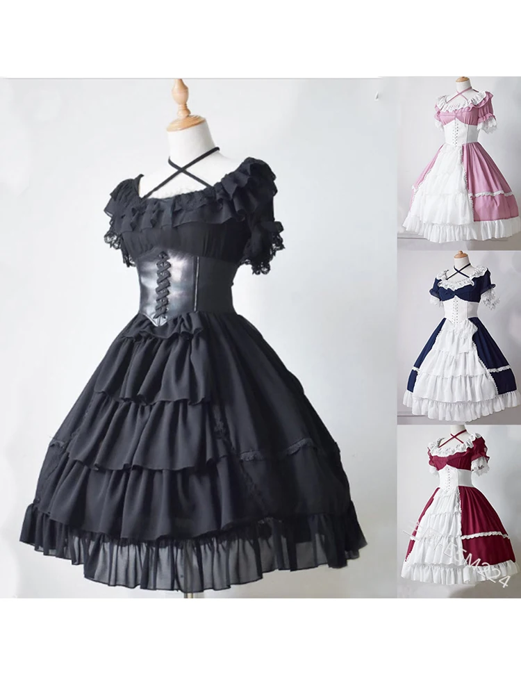 2022 Vintage Lace Ball Gown Medieval Dress Gothic Flare Sleeve Palace Princess Lolita Dresses Women Retro Party Clothes Cosplay 
2022 Vintage Lace Ball Gown Medieval Dress Gothic Flare Sleeve Palace Princess Lolita Dresses Women Retro Party Clothes Cosplay