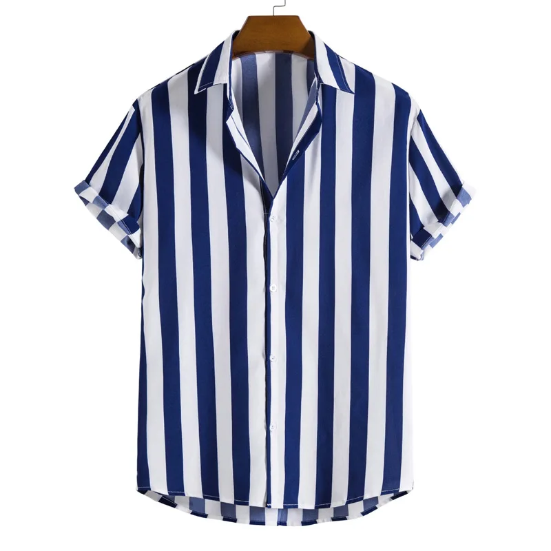 Summer Casual Men Printed Short-sleeve Beach Tops Fashion Mens Shirts Button Stripe Print Loose Men's Shirts Stripe Shirts
Summer Casual Men Printed Short-sleeve Beach Tops Fashion Mens Shirts Button Stripe Print Loose Men's Shirts Stripe Shirts