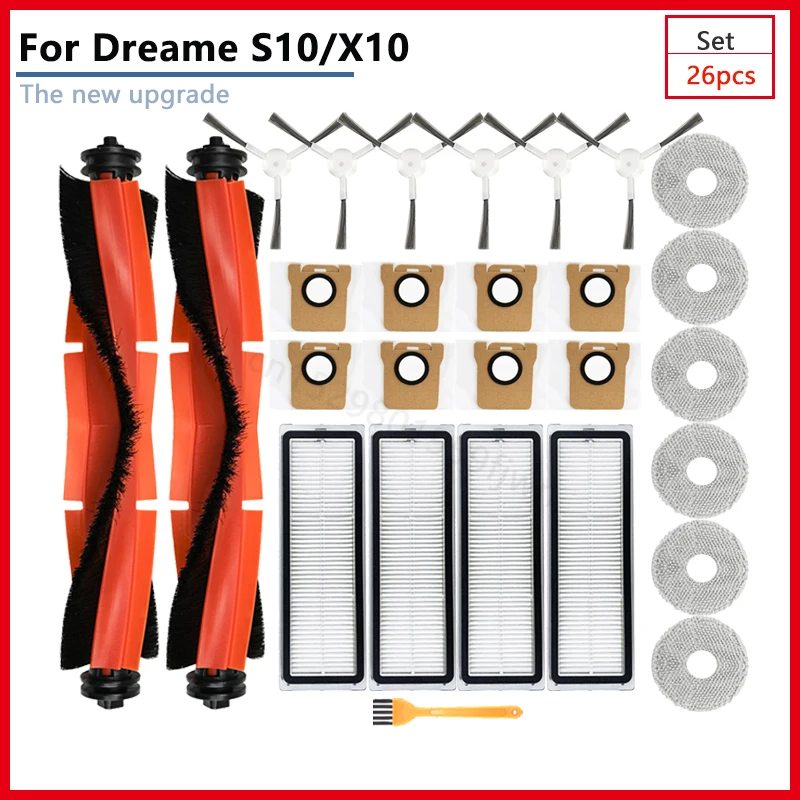 For Dreame X10 S10 Rolling Side Brush Dust Bag Hepa Filter Mop Rag Kit Spare Parts Robot Vacuum Cleaner Sup Accessories Xiaomi
For Dreame X10 S10 Rolling Side Brush Dust Bag Hepa Filter Mop Rag Kit Spare Parts Robot Vacuum Cleaner Sup Accessories Xiaomi