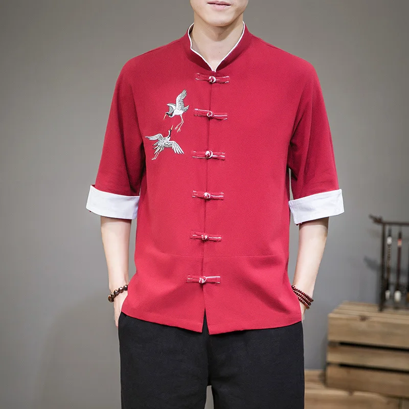 2021 New Chinese Style Mens Tops Tang Suit Linen 3/4 Sleeve Solid Traditional Kung Fu China Type Hanfu Shirt Plus Size 4XL 5XL 
2021 New Chinese Style Mens Tops Tang Suit Linen 3/4 Sleeve Solid Traditional Kung Fu China Type Hanfu Shirt Plus Size 4XL 5XL