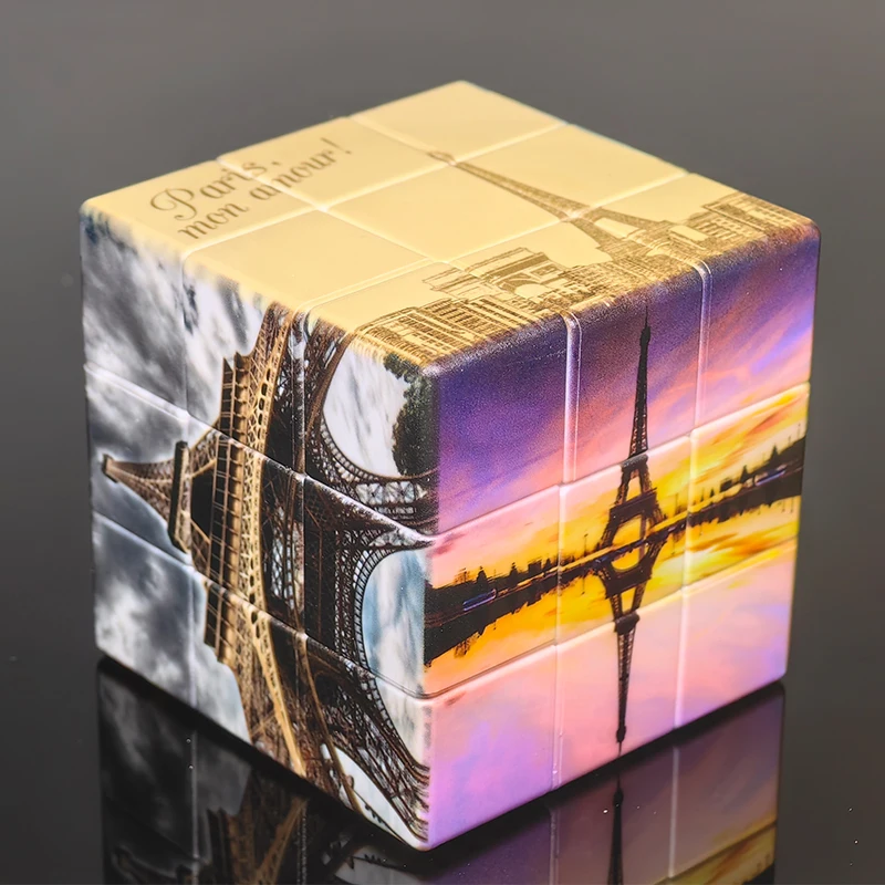 

3x3x3 Eifel Tower Magic Cube 3x3 Special Professional Speed Puzzle Fidget Educational Toys Magnet Cubo Rubik Gift for Kids