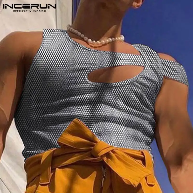 Men's Sexy Leisure All-match Simple Sleeveless Waistcoat INCERUN Male Streetwear Hot Sale Irregular Shine Vests S-5XL Tops 2022 
Men's Sexy Leisure All-match Simple Sleeveless Waistcoat INCERUN Male Streetwear Hot Sale Irregular Shine Vests S-5XL Tops 2022