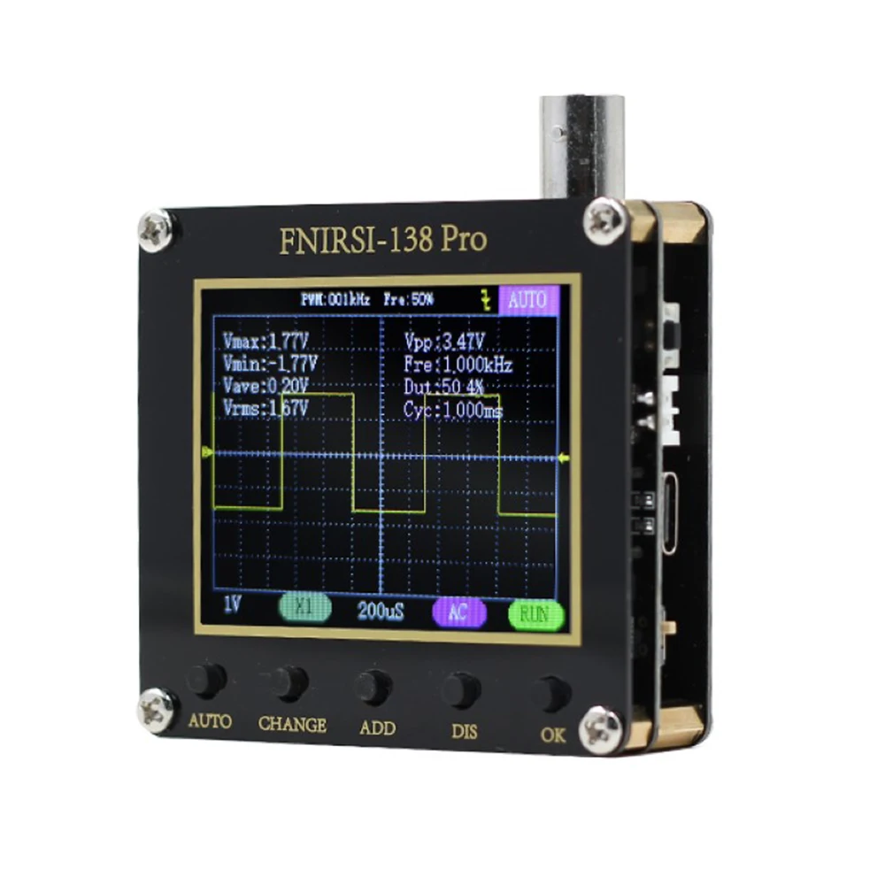 FNIRSI 138pro Digital Handheld Pocket Oscilloscope Portable 200KHz Analog Bandwidth PWM Square Waves Oscilloscope Battery P6100
FNIRSI 138pro Digital Handheld Pocket Oscilloscope Portable 200KHz Analog Bandwidth PWM Square Waves Oscilloscope Battery P6100