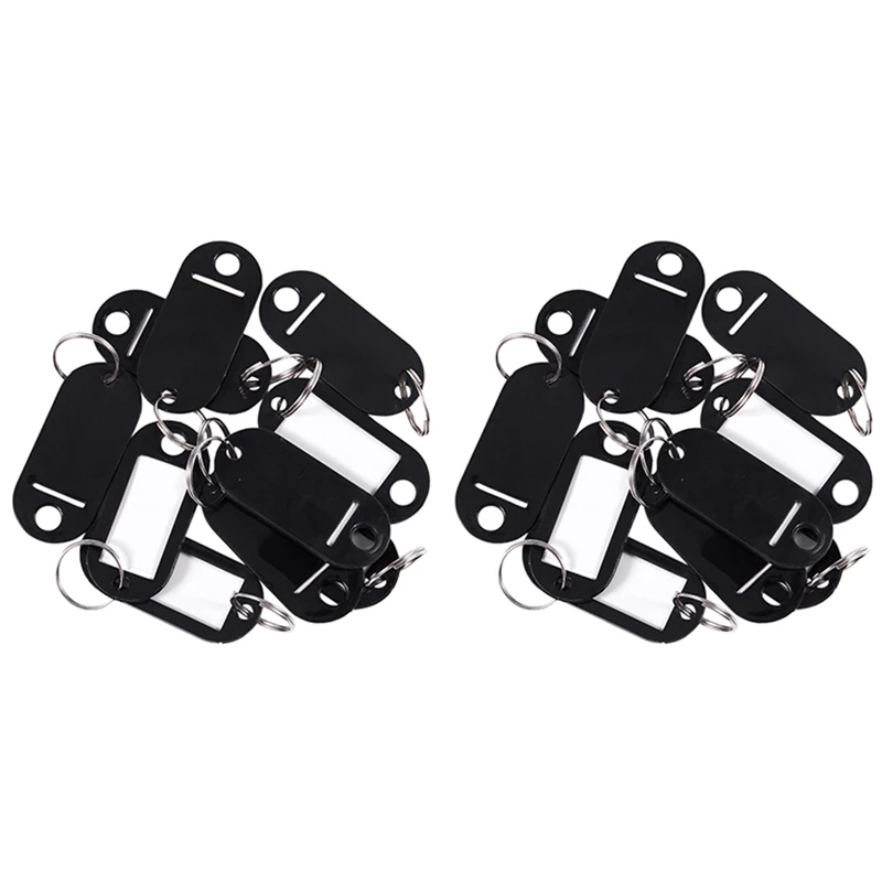 Черный пластиковый брелок для ключей/идентификационная бирка, 20 штук-серебристый, один размер 
Черный пластиковый брелок для ключей/идентификационная бирка, 20 штук-серебристый, один размер