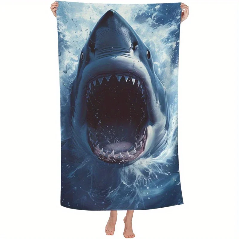 Пляжное полотенце с рисунком акулы, защита от солнца, ветрозащитное, подходит для бассейна, кемпинга, дорожного одеяла
Пляжное полотенце с рисунком акулы, защита от солнца, ветрозащитное, подходит для бассейна, кемпинга, дорожного одеяла