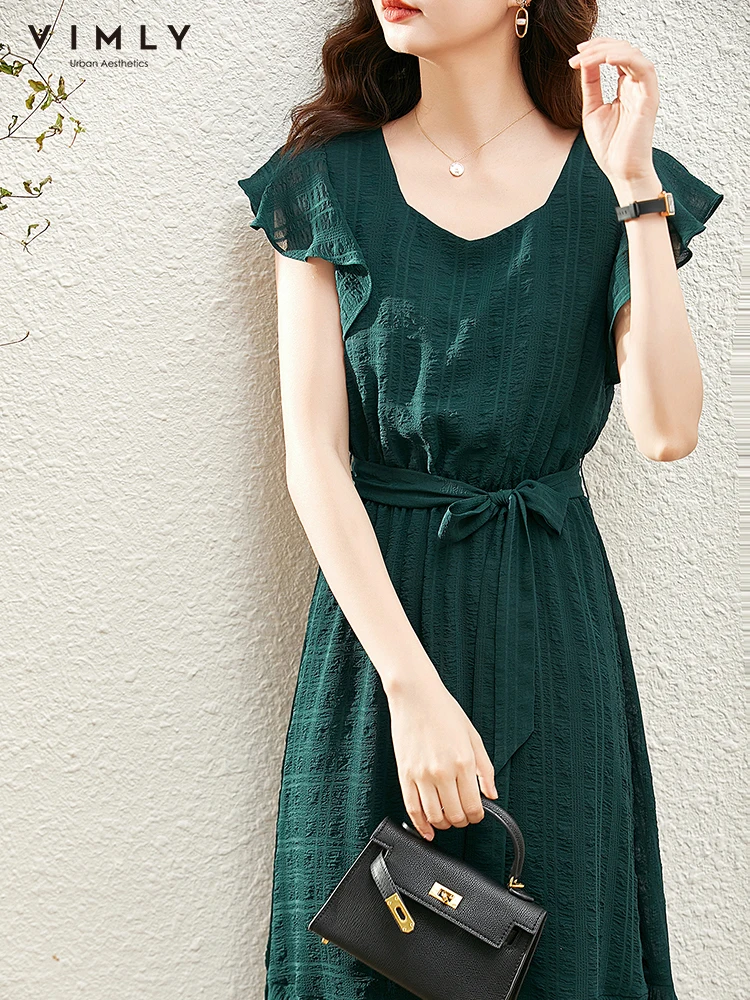 VIMLY Summer Dress For Women Romantic Elegant Dresses ruffles Sleeve Lace Up A-line Midi Dress Office Lady Vestidos Female V2505
VIMLY Summer Dress For Women Romantic Elegant Dresses ruffles Sleeve Lace Up A-line Midi Dress Office Lady Vestidos Female V2505