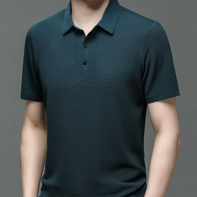 M-5XL Summer Men's Lop-up Hollow Short-sleeved Polo Shirt Ice Silk Breathable Business Fashion T-Shirt Male Brand Clothes
M-5XL Summer Men's Lop-up Hollow Short-sleeved Polo Shirt Ice Silk Breathable Business Fashion T-Shirt Male Brand Clothes