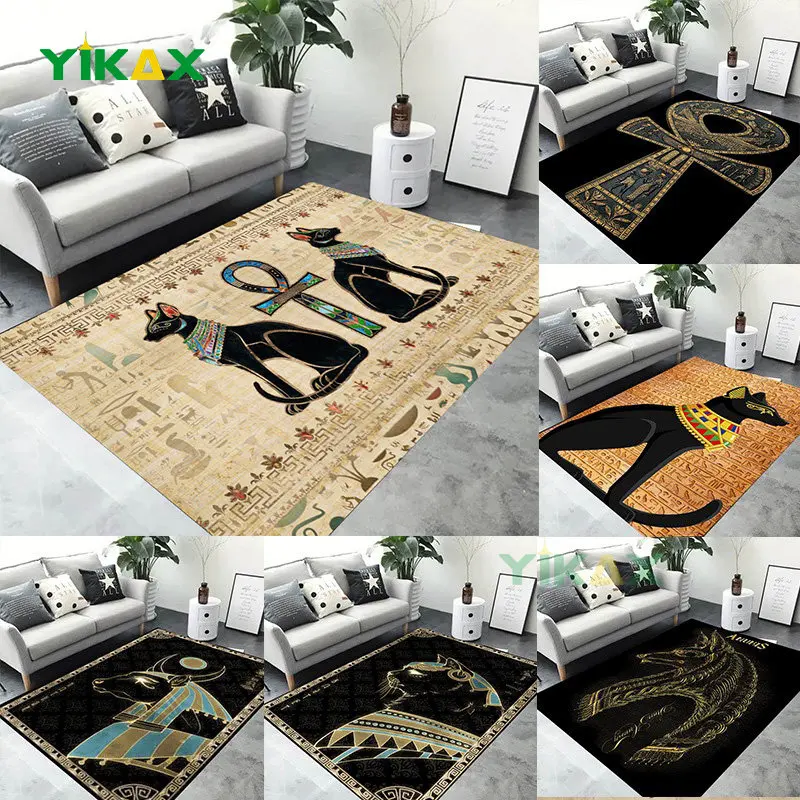 Egyptian Cat Rug Anti-Slip Mystical Pharaoh Doormat Kitchen Mat Cats and Ankh Cross Hallway Carpet Living Room Black Felt Rugs
Egyptian Cat Rug Anti-Slip Mystical Pharaoh Doormat Kitchen Mat Cats and Ankh Cross Hallway Carpet Living Room Black Felt Rugs