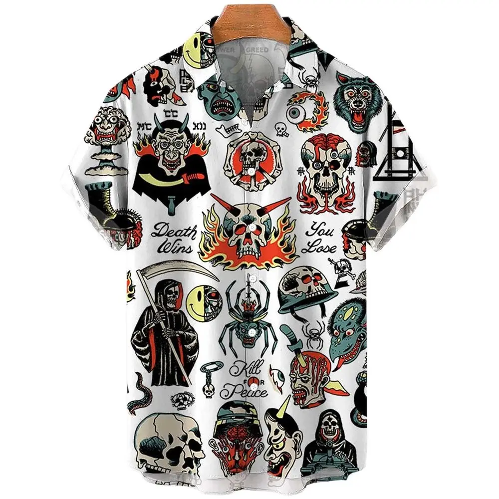 3D Vintage Skull Shirt Shirts For Men Demon Printed Top Summer Men's Custom Y2K Clothes Harajuku Street Hawaiian Shirts camisa
3D Vintage Skull Shirt Shirts For Men Demon Printed Top Summer Men's Custom Y2K Clothes Harajuku Street Hawaiian Shirts camisa