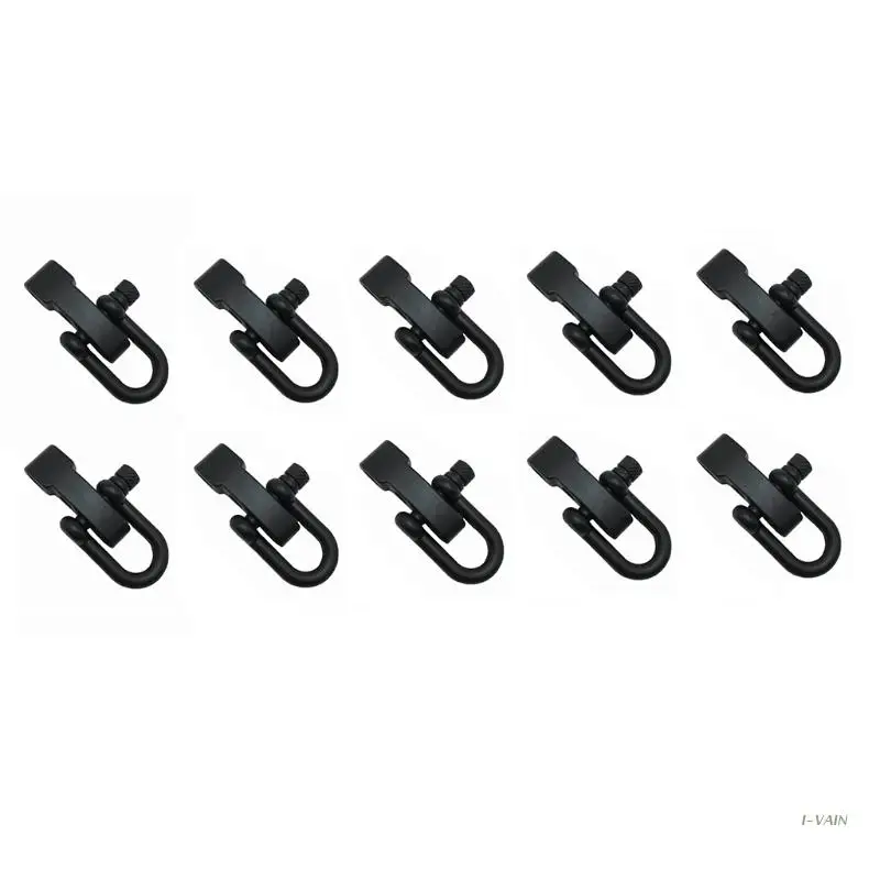 

M5TC 10 Pcs Metal Adjustable U Shape Anchor Shackle Emergency Umbrella Rope Buckle Survival Paracord Bracelet Buckle