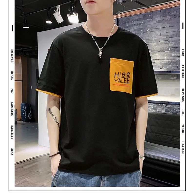Fashion O-Neck Spliced Pockets Casual T-Shirt Men's Clothing 2023 Spring New Oversized Korean Tops Loose All-match Tee Shirt
Fashion O-Neck Spliced Pockets Casual T-Shirt Men's Clothing 2023 Spring New Oversized Korean Tops Loose All-match Tee Shirt