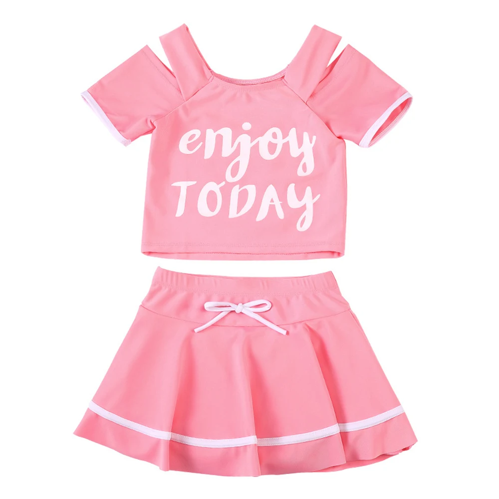 Beach Girl Swimsuits Tee+Skirt Letter Print Summer 2Pcs Girls Swimwear Short Sleeve 1-13 Kids Cute Skirted Swimwear Bathing Suit
Beach Girl Swimsuits Tee+Skirt Letter Print Summer 2Pcs Girls Swimwear Short Sleeve 1-13 Kids Cute Skirted Swimwear Bathing Suit