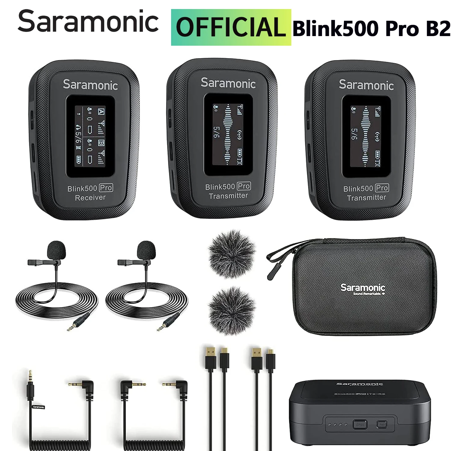 Saramonic Blink500 Pro B2 Professional Streaiming Condenser Wireless Lavalier Lapel Microphone for PC Mobile iPhone Android DSLR
Saramonic Blink500 Pro B2 Professional Streaiming Condenser Wireless Lavalier Lapel Microphone for PC Mobile iPhone Android DSLR