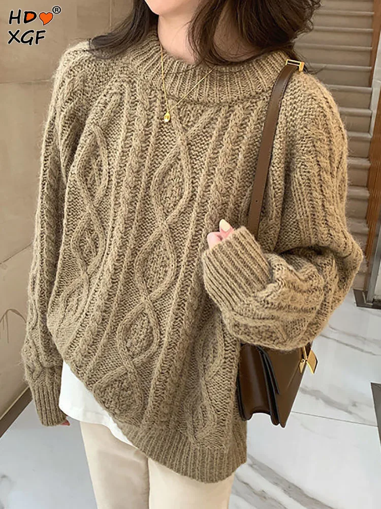 Винтажный однотонный вязаный свитер с круглым вырезом и тиснением, пальто, осенне-зимние женские повседневные универсальные свободные пуловеры в стиле Харадзюку, Топ
Винтажный однотонный вязаный свитер с круглым вырезом и тиснением, пальто, осенне-зимние женские повседневные универсальные свободные пуловеры в стиле Харадзюку, Топ