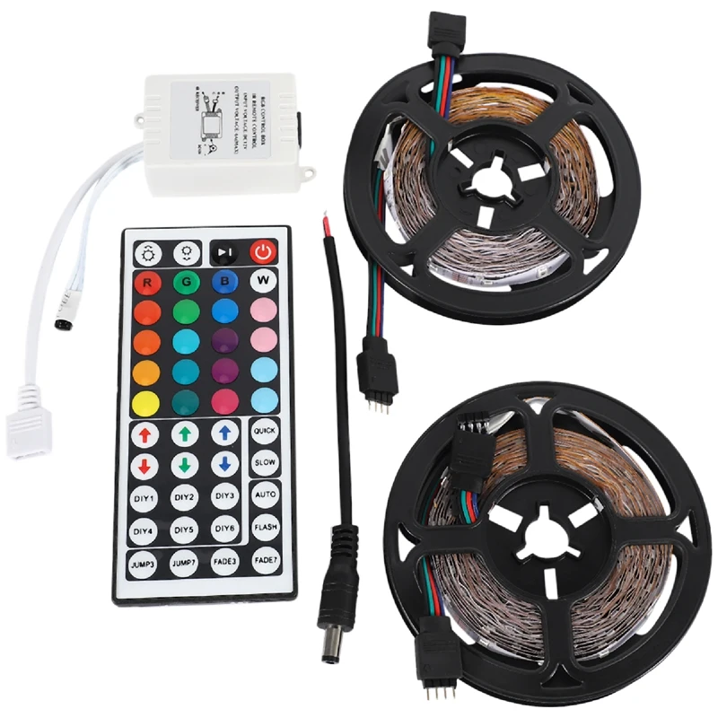 Светодиодная лента 10 м 600 светодиодов 3528 Smd Rgb 2X 5 м Светильник ИК-пульт дистанционного управления с 44 кнопками
Светодиодная лента 10 м 600 светодиодов 3528 Smd Rgb 2X 5 м Светильник ИК-пульт дистанционного управления с 44 кнопками