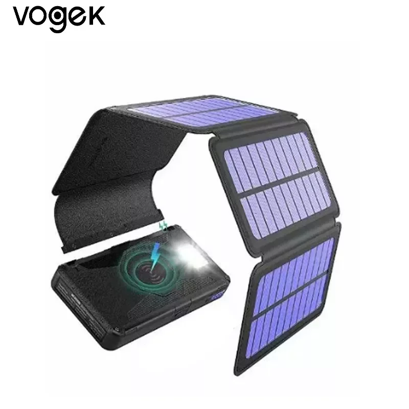 2023New Vogek Solar Folding Power Bank 16000mAh Qi Wireless Solar Charger Magnet Foldable Wireless External Battery with LED Lig 
2023New Vogek Solar Folding Power Bank 16000mAh Qi Wireless Solar Charger Magnet Foldable Wireless External Battery with LED Lig