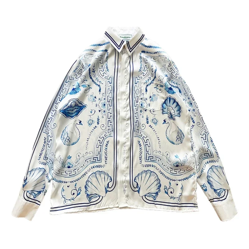 Футболка с длинным рукавом для мужчин и женщин, винтажная крутая тканевая рубашка с принтом лебедей и цветов, Топ в стиле Касабланки
Футболка с длинным рукавом для мужчин и женщин, винтажная крутая тканевая рубашка с принтом лебедей и цветов, Топ в стиле Касабланки