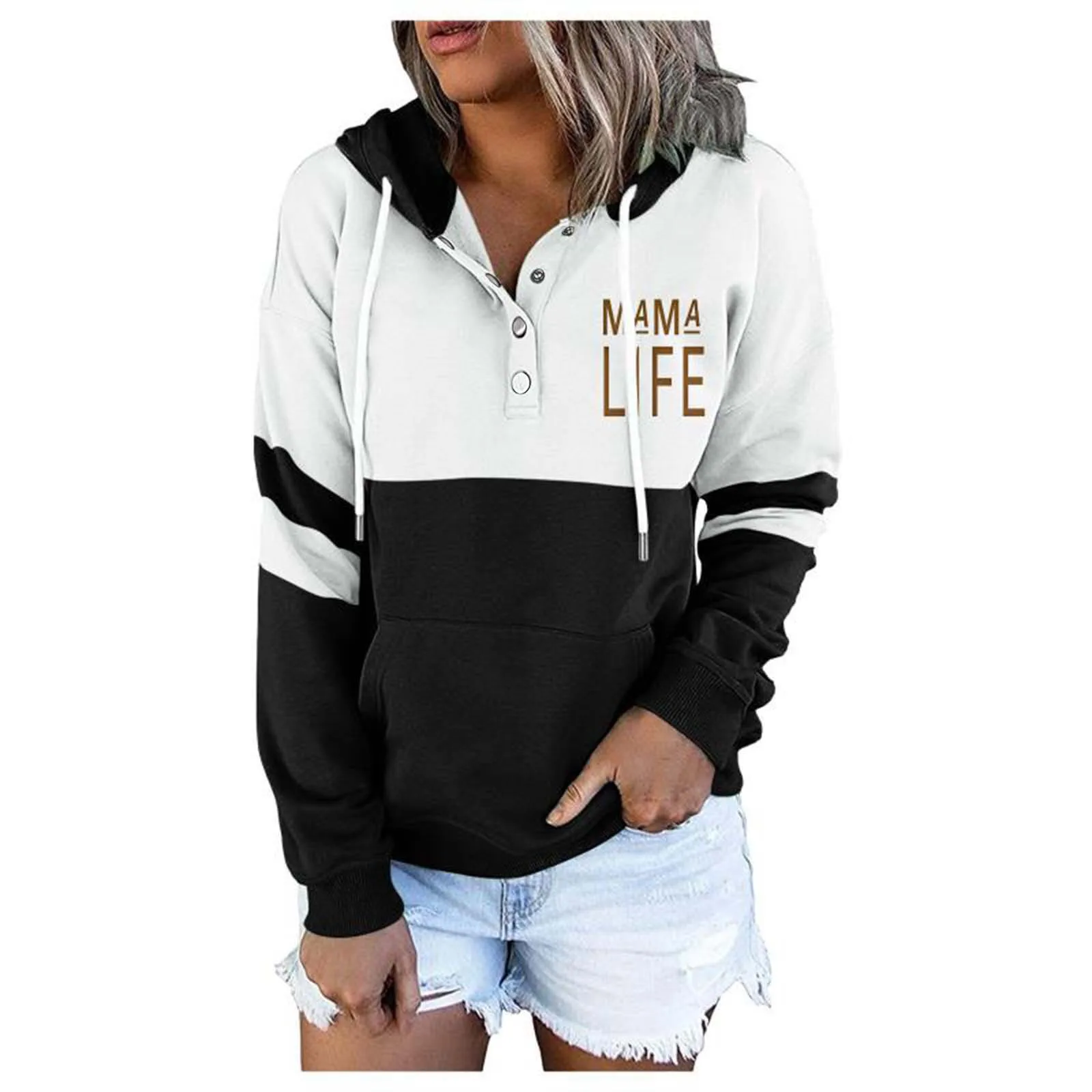 Long Hoodies for Women Women Pullover Pocket Drawstring Long-Sleeved Hoodie Button Printed Blouse Shirt Womens Dry Fit Pullover
Long Hoodies for Women Women Pullover Pocket Drawstring Long-Sleeved Hoodie Button Printed Blouse Shirt Womens Dry Fit Pullover
