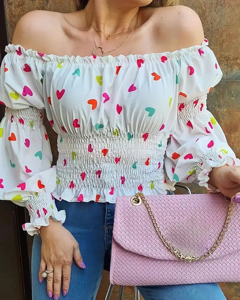 Sweet Heart Blouse Women's New Summer 2023 New Off Shoulder Top Women
Sweet Heart Blouse Women's New Summer 2023 New Off Shoulder Top Women