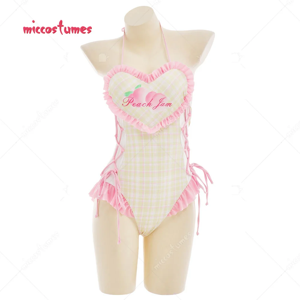 Miccostumes купальники для женщин Kawaii персиковый узор купальный костюм в форме сердца цельный купальник
Miccostumes купальники для женщин Kawaii персиковый узор купальный костюм в форме сердца цельный купальник