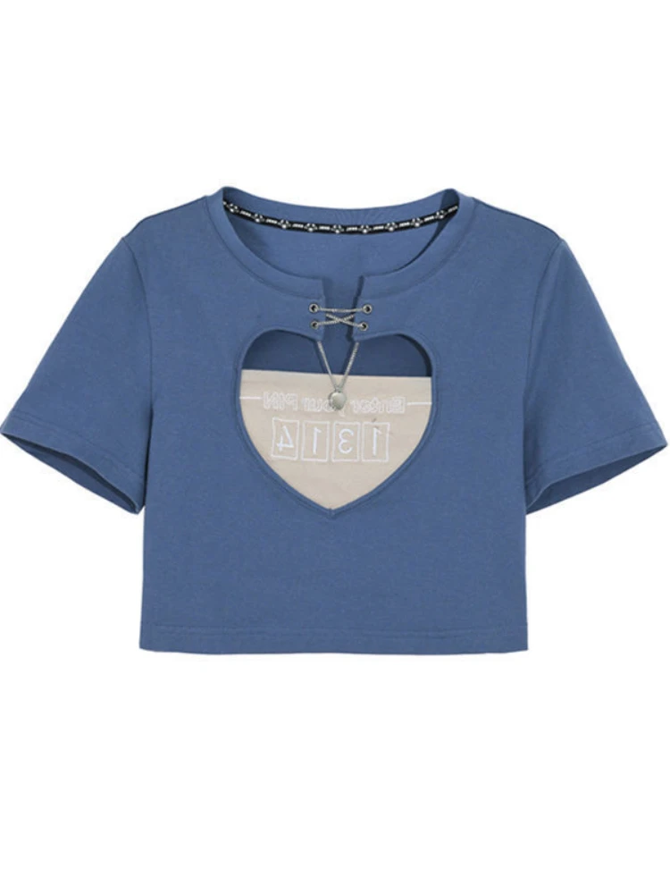 Komiyama Hollow Out Heart Y2k Clothes O Neck Short Sleeve Students Summer Lady T Shirts Female Slim Harajuku Sweet Crop Tops
Komiyama Hollow Out Heart Y2k Clothes O Neck Short Sleeve Students Summer Lady T Shirts Female Slim Harajuku Sweet Crop Tops