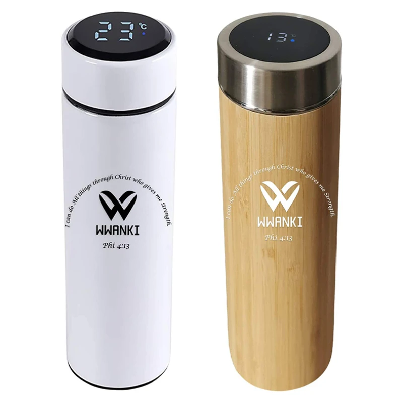 Set Of Christian Inspirational Premium Bamboo Colored Stainless Steel Smart Thermos Water Bottle Tea Infuser Gift Set With LED 1
Set Of Christian Inspirational Premium Bamboo Colored Stainless Steel Smart Thermos Water Bottle Tea Infuser Gift Set With LED 1