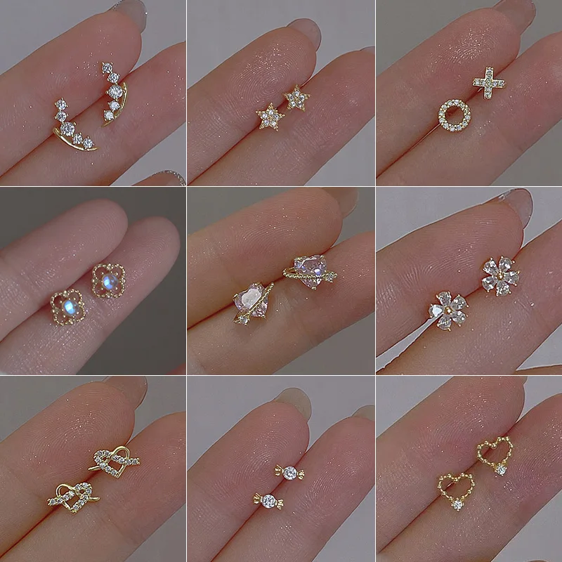 Korean Fashion Sweet Hypoallergenic Zircon Stud Earrings For Women Teen 925 Silver Needles Heart Crystal Ear Piercing Jewelry
Korean Fashion Sweet Hypoallergenic Zircon Stud Earrings For Women Teen 925 Silver Needles Heart Crystal Ear Piercing Jewelry