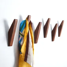Natural Black Walnut Wood Hook Wall Key Decorative Holder Hook Clothes Robe Handbag Hanger Scarf Towel Hook Home Decorative Hook
