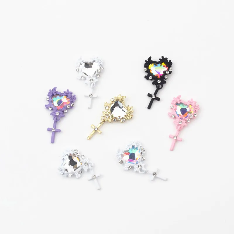 5pcs Chic Alloy Heart Cross Pendant Nail Art Decorations Punk Retro Alloy Love Rhinestones Nail Charms Accessories DIY Supplies
5pcs Chic Alloy Heart Cross Pendant Nail Art Decorations Punk Retro Alloy Love Rhinestones Nail Charms Accessories DIY Supplies