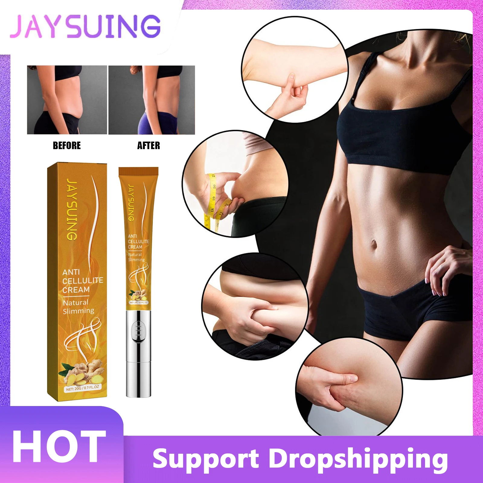 Jaysuing Anti Cellulite Cream Weight Loss Promote Fat Burning Improve Sagging Skin Enhance Metabolism Reduce Fat Slimming Cream
Jaysuing Anti Cellulite Cream Weight Loss Promote Fat Burning Improve Sagging Skin Enhance Metabolism Reduce Fat Slimming Cream