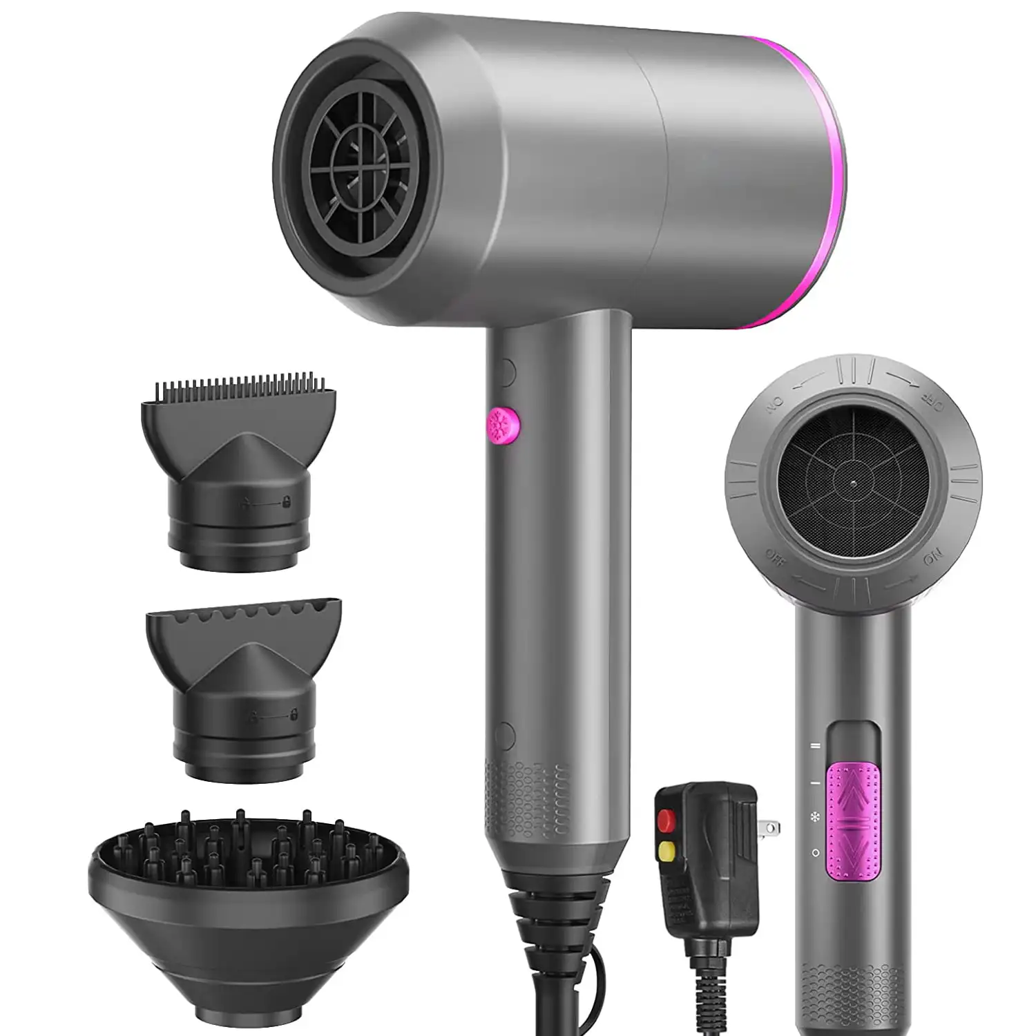 Ionic Hair Dryer, Powerful 1800W Portable Blow Dryer for Home Salon Travel, Grey
Ionic Hair Dryer, Powerful 1800W Portable Blow Dryer for Home Salon Travel, Grey