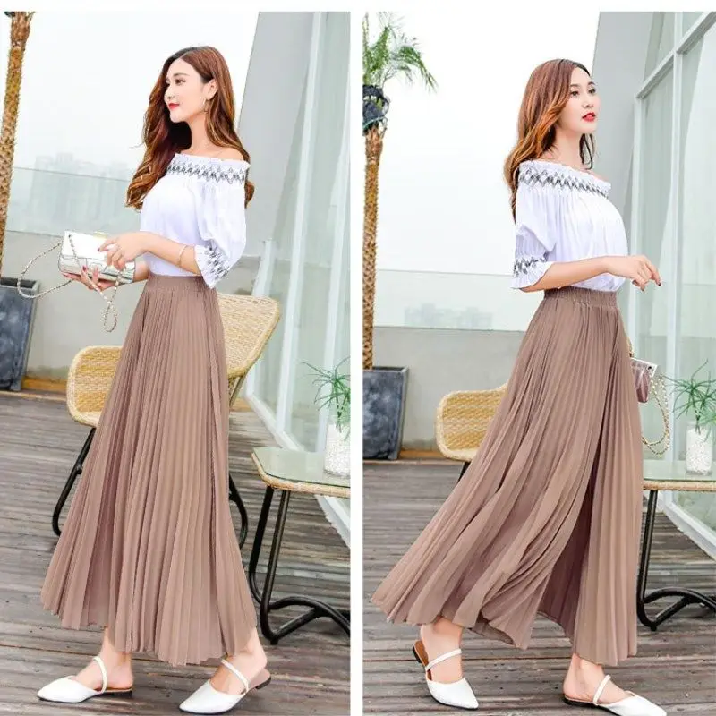 Women 2022 Summer Fashion Streetwear Pleated Culotte Mujer Pants Female Chiffon Trousers High Waist Loose Wide Leg Pants H21
Women 2022 Summer Fashion Streetwear Pleated Culotte Mujer Pants Female Chiffon Trousers High Waist Loose Wide Leg Pants H21