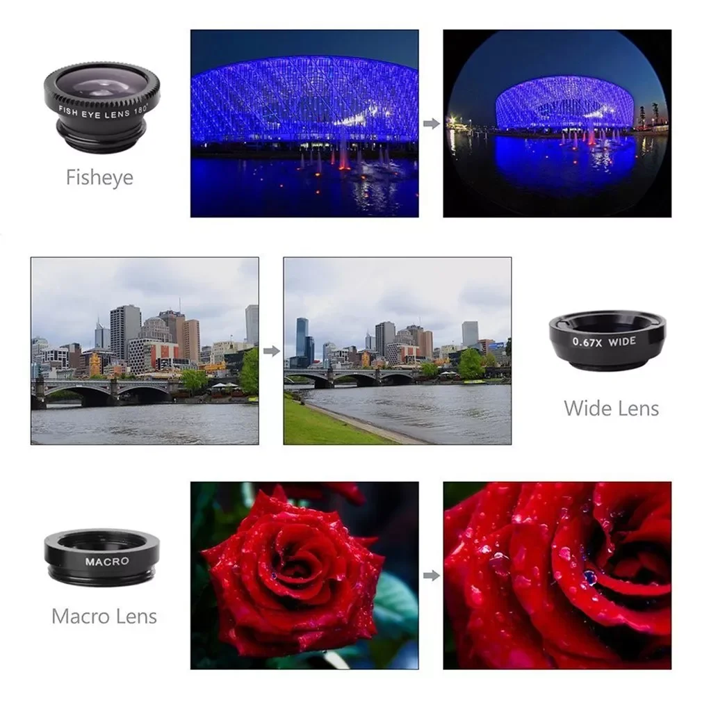 Lens 360 Degree Rotate Shark Tail Shaped Clip Photo Camera Lens Kits 180 Degree Fish Lens 0.65X Wide Angle 10X Macro Lens
Lens 360 Degree Rotate Shark Tail Shaped Clip Photo Camera Lens Kits 180 Degree Fish Lens 0.65X Wide Angle 10X Macro Lens