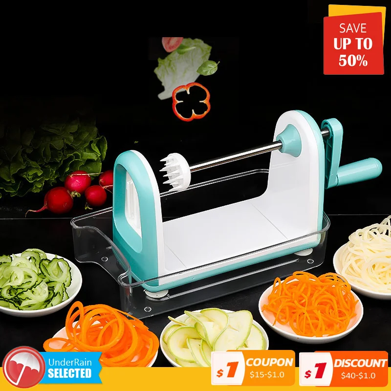 Spin Vegetable Slicer With 5 Stainless Steel Blades Potato Carrot Vegetable Spiral Slicer Grater Chopper
Spin Vegetable Slicer With 5 Stainless Steel Blades Potato Carrot Vegetable Spiral Slicer Grater Chopper
