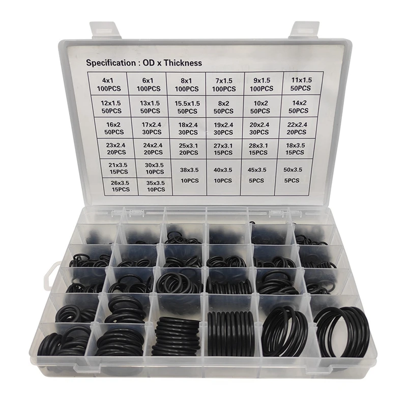 1225Pcs Nitrile Rubber O Ring Kit O Rings Assortment Kit Set Sealing Washer NBR O-Ring Assortment O Ring Rubber
1225Pcs Nitrile Rubber O Ring Kit O Rings Assortment Kit Set Sealing Washer NBR O-Ring Assortment O Ring Rubber