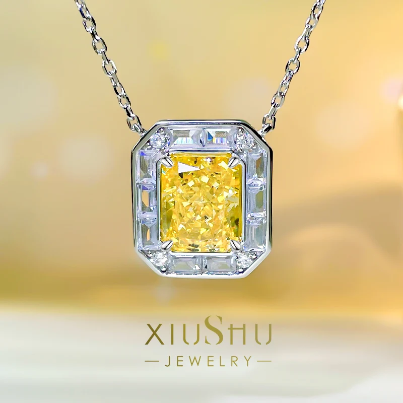 Fashionable 925 Silver Artificial Yellow Diamond Pendant with High Carbon Diamond, Advanced and Retro Style
Fashionable 925 Silver Artificial Yellow Diamond Pendant with High Carbon Diamond, Advanced and Retro Style