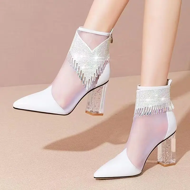 Women's High Top Dance Shoes Black Ballroom Boots Salsa Tango Shoes Girl Fashion Party Mesh Cutout High Heel Sandals Summer
Women's High Top Dance Shoes Black Ballroom Boots Salsa Tango Shoes Girl Fashion Party Mesh Cutout High Heel Sandals Summer